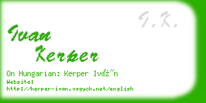 ivan kerper business card